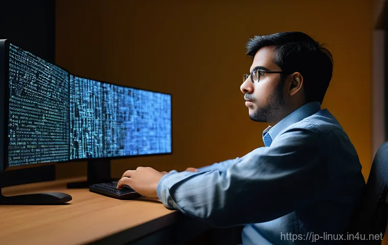 리눅스 자격증 취득 후 대기업 서버 관리 팀 합류기 - **Prompt 1: The Dawn of Linux in a Cloud of Uncertainty**
    "A young adult IT engineer, looking co...